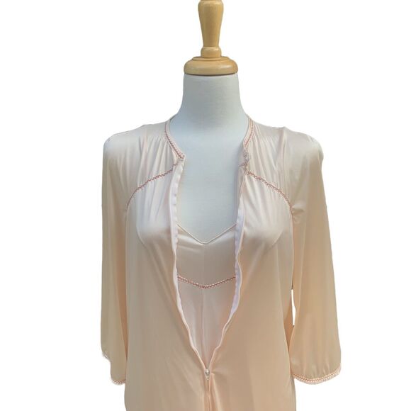 Vintage Vassarette Peignoir Sz M Nightgown Robe 2 Piece Retro 70’s MCM Boudoir - Picture 5 of 15